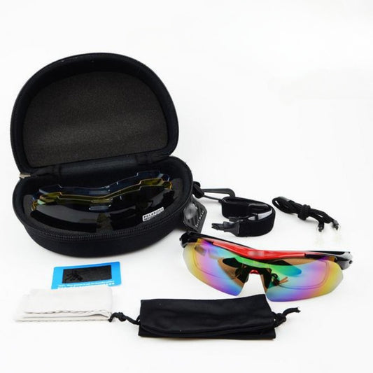 “Bike Glasses: Set gafas ciclismo polarizadas, lentes intercambiables, protección UV, hombres y mujeres.”