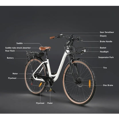 “Urban Commuter: E-bike 28", 500W, 36V, 13AH, no plegable, ciudad.”