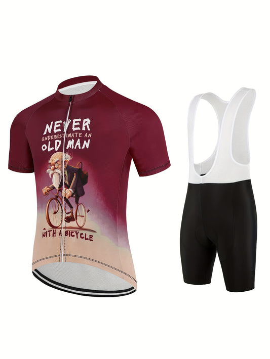 “Limitless Cycling Set: Conjunto de ciclismo con mensaje inspirador, acolchado y transpirable.”