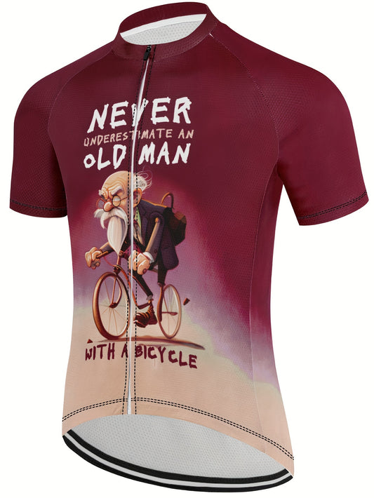 “Abuelo en Ruta: Camiseta de Ciclismo Transpirable y Secado Rápido.”