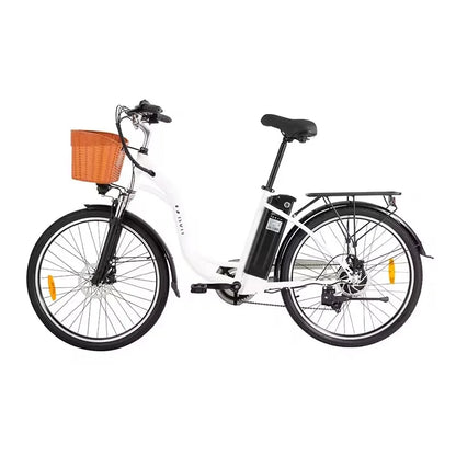 “City Rider E-Bike: Bicicleta eléctrica plegable, 36V-350W, suspensión completa.”