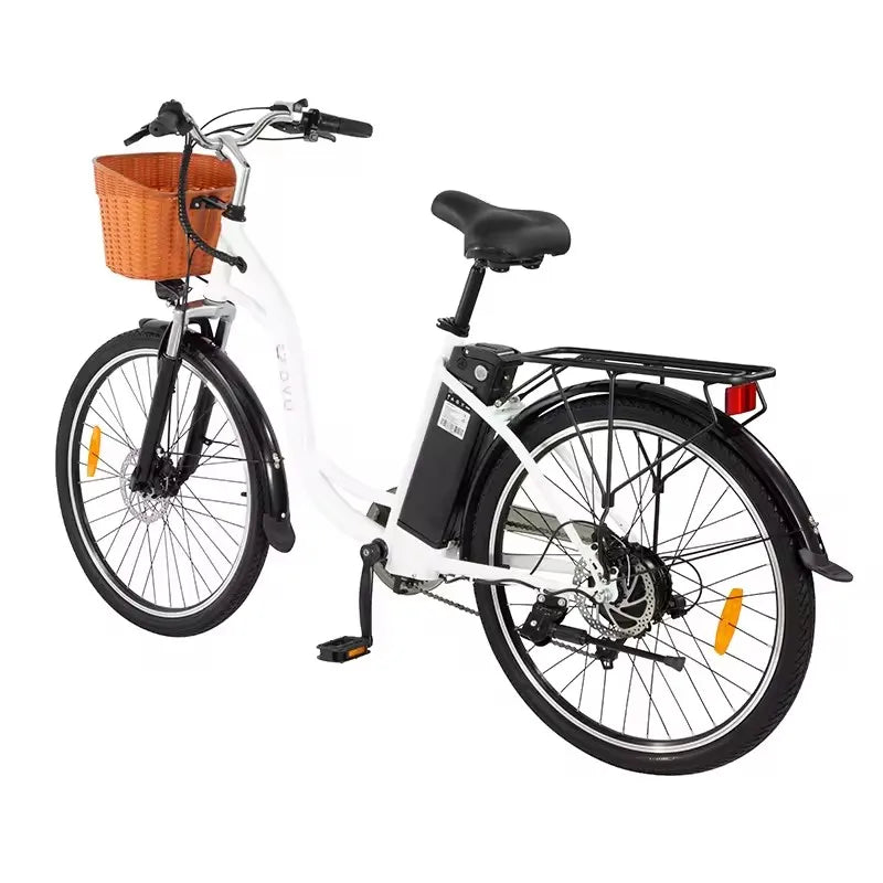 “City Rider E-Bike: Bicicleta eléctrica plegable, 36V-350W, suspensión completa.”