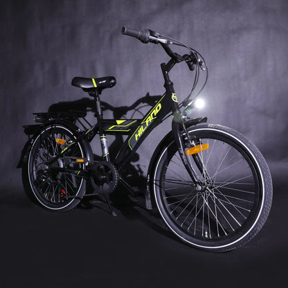 “20" AartBlazer: Kids' bike with lights and luggage rack, perfect for adventures.” 